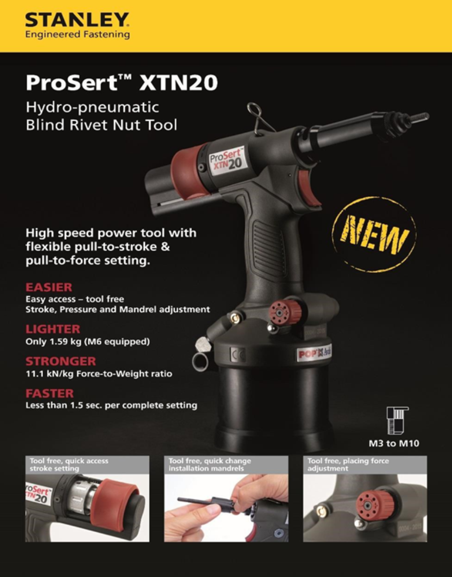 Avdel POP Stanley XTN20 Prosert Pack of 5 drive screws for 6mm Nutserts Inserts 