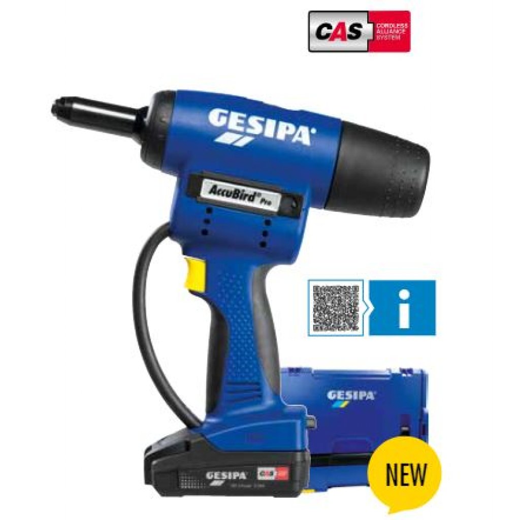 Gesipa Accubird Pro CAS Battery Riveter in LBOXX 2.46mm Setting